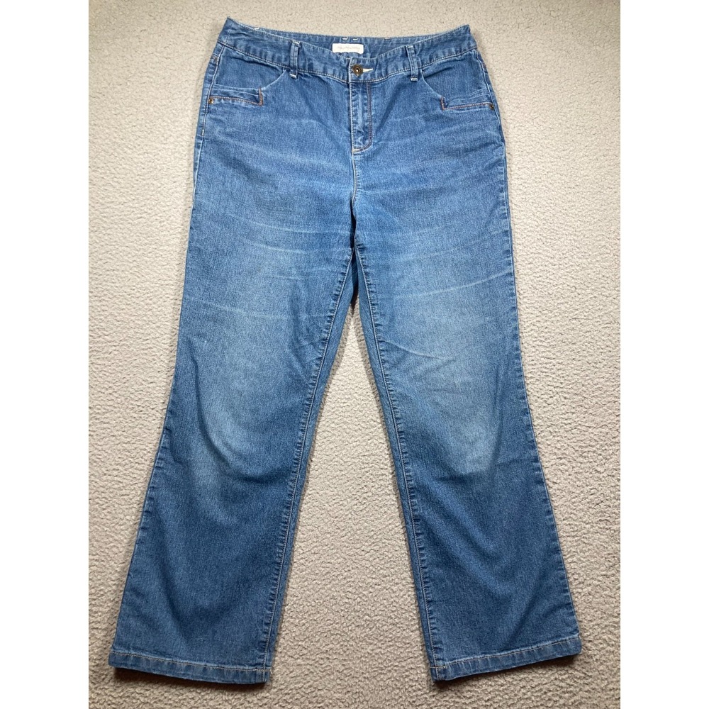 Christopher & Banks Jeans Women's 12 Blue Straight Light Wash Stretch Denim